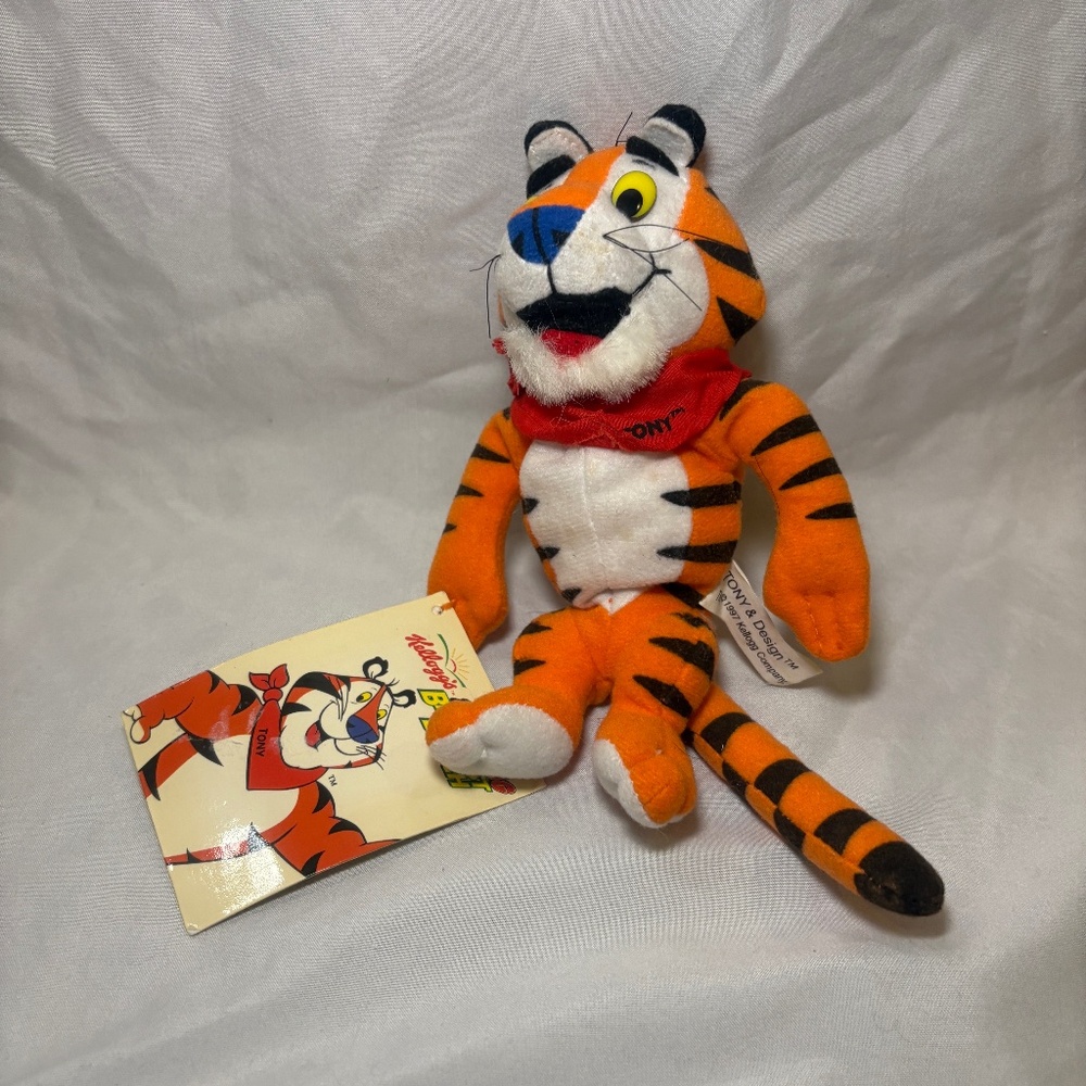 Tony The Tiger PVC Bean Bag Breakfast Bunch Plush Toy Kellogg's 1997 NWT